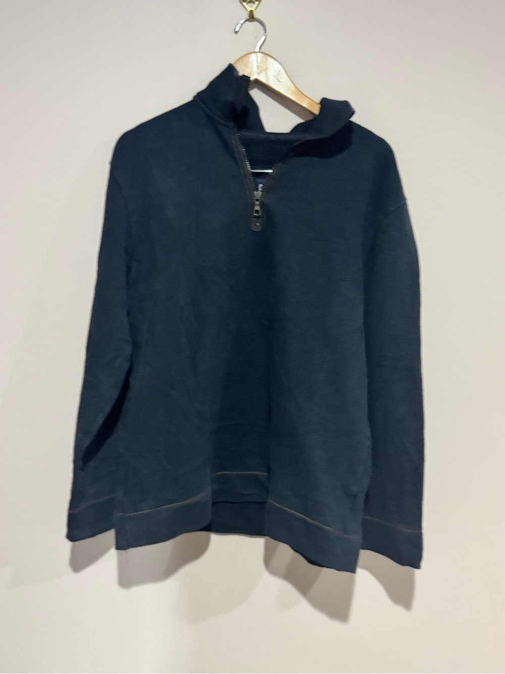 GAP Mens Blue 1/4 Zip Fleece Mock Neck Pullover Sweatshirt Size M